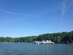 View from aboard boat on Lake Monroe