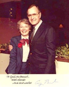 Gail stands with then-Vice President George H.W. Bush.