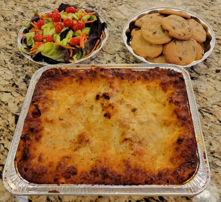 Spreading love, sharing lasagna